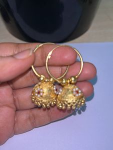Golden Jhumka Earrings