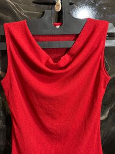 Cute KoreanRed Sleeveless Top