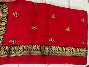New red patches saree