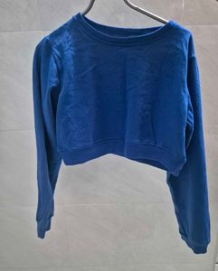 Blue Cropped Sweatshirt