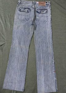 Striped Wide Leg Jeans