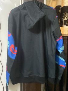 Men Full Sleeve Colour Black Hooded Sweatshirt