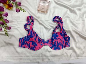 🇳🇿💫💗Pink &amp; Blue Print Bikini Top
