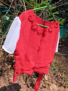 Red Crop Top...With Ribbin Bow To Tie