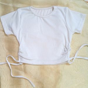 White Fitted Crop Top