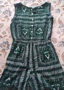 Green Printed Playsuit