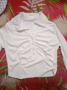 White Button-Up Top
