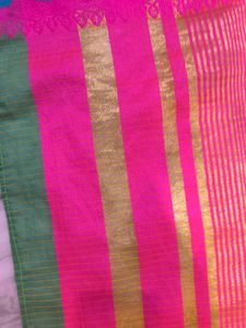 Multicolour glittery and shiny saree.
