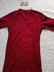Womens Long Red Kurta Pure Cotton ✅💕❤️
