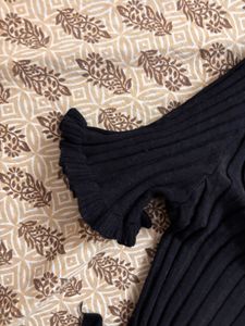 Black Ribbed Knit Top