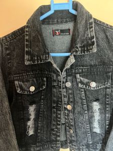 CHARCOAL BLACK DENIM JACKET