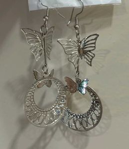 Silver Butterfly Earrings