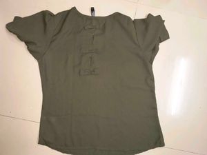 Olive Green Casual Top