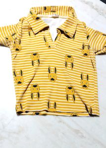Yellow Colour Crop Tshirt