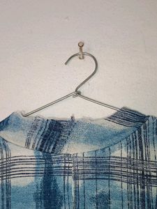 Blue Checked long Dress