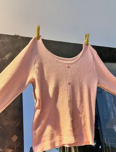 Pink Ribbed Top ! Size S
