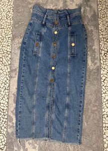 River Island High Waisted Denim Skirt