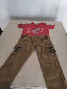 Boy's Fun Graphic Tee &amp; Cargo Pants