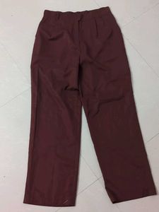 Burgundy Wide Leg Trousers