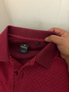 Red Patterned Polo Shirt