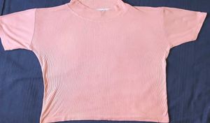 Peach Mock Neck Top
