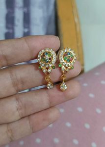 Multi Colour Stones And Gold Color earrings