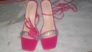 Pink Rhinestone Block Heels 👠