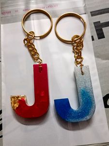 Resin Art P Alphabet Keychain Combo