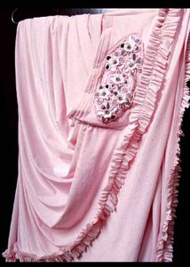 Pink embellished Ready To Wear Saree