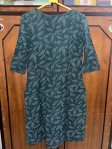 Green Kurta with White Embroidery Work