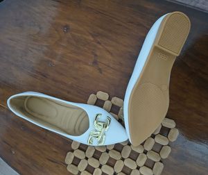 White Pointed Toe Ballerinas