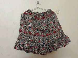 Offer New Print Ruffle Mini Skirt
