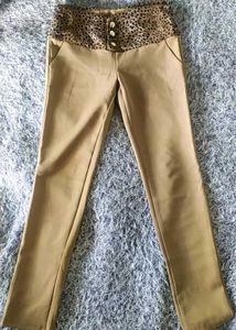 Stylish Tan Animal Print Pants
