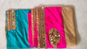 Beautiful embroidery women Saree with mirror work