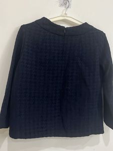 Winter Navy Textured Blouse