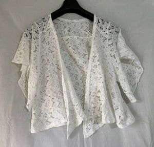 Elegant White Lace Shrug For Women | FREESIZE