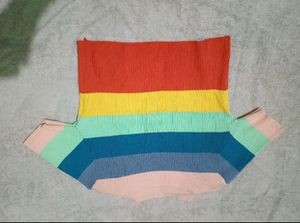 Rainbow Ribbed Knit Top