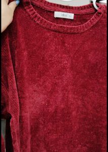 Burgundy Velvet Bell Sleeve Top