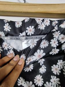 Black With White Floral Skirt (Women's)
