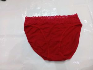 Victoria's Secret Red Lace Trim Briefs