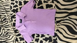 Purple Crop Polo Neck Tshirt
