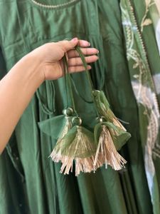 Green Embroidered Anarkali Suit Never Used