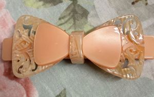 Peach Bow Hair Clip