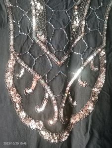 Party Wear , festive Black Top With  Beads Embroid