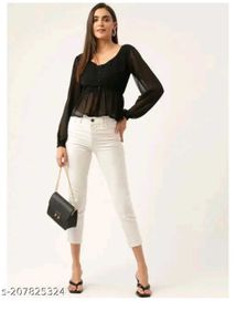Chic Black Sheer Top