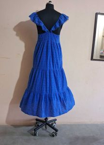Blue Eyelet Maxi Dress