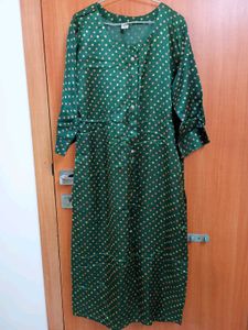 Green Printed Kurta