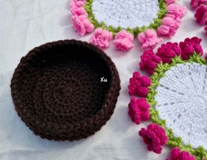 Crochet Lily Of The Valley Flower Coaster Set🌼🌸