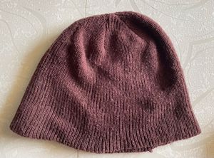 Vintage Brown Knit Beanie (free size)