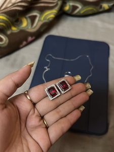 Anti Tarnish Ruby Set